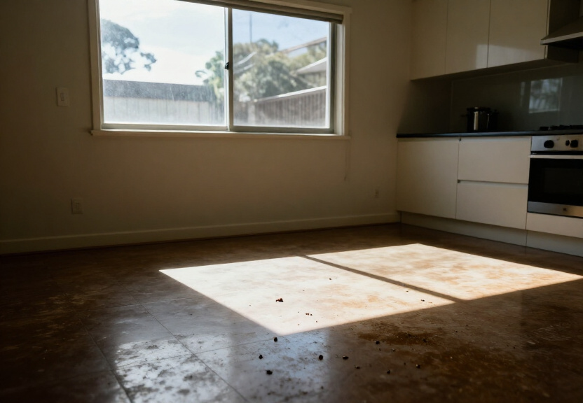 Rodent infestation in a Castle Hill garage before treatment